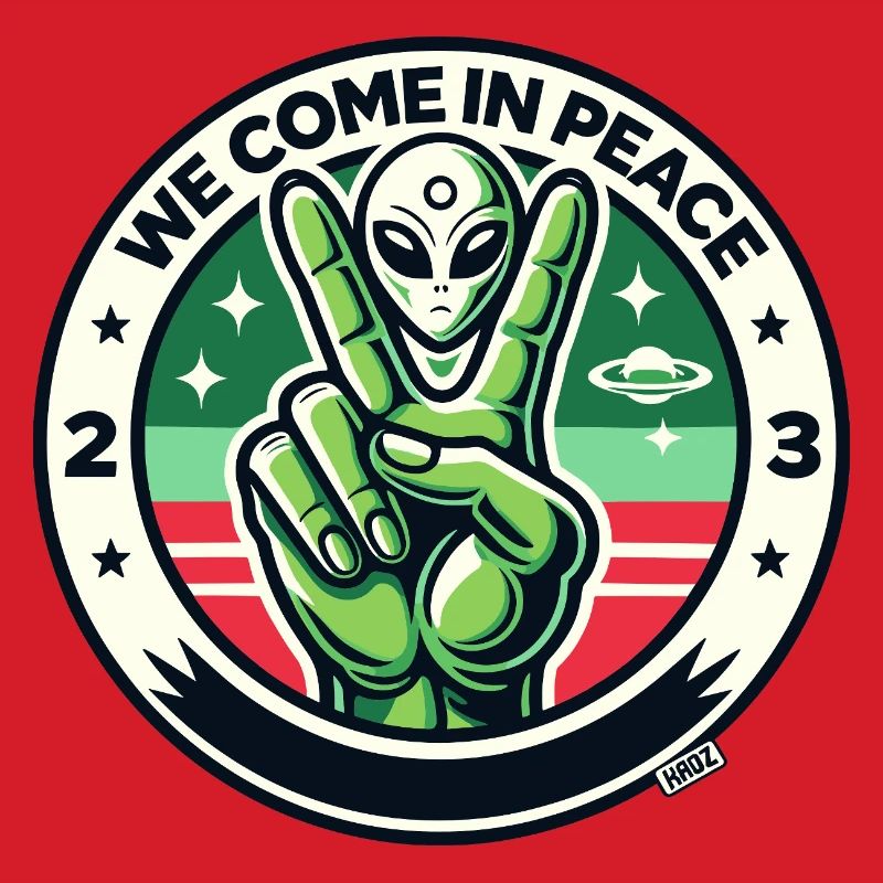 Alien Peace Badge