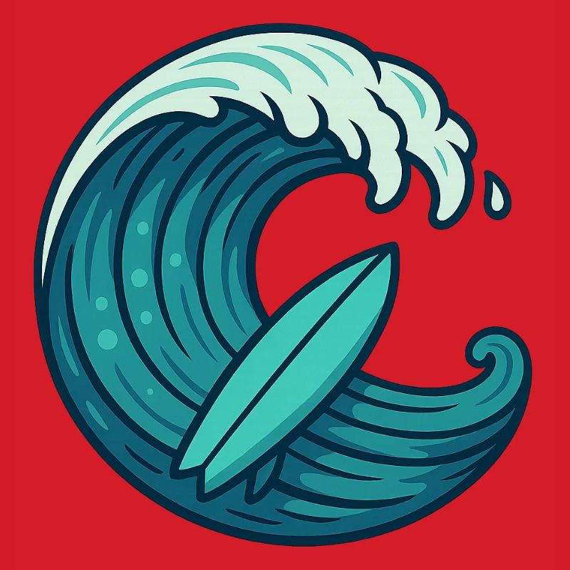 Surf Wave - Conception de planche de surf rétro