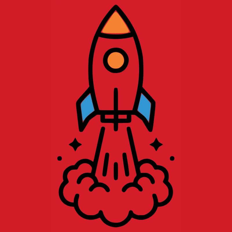 Rocket Launch Space Comic