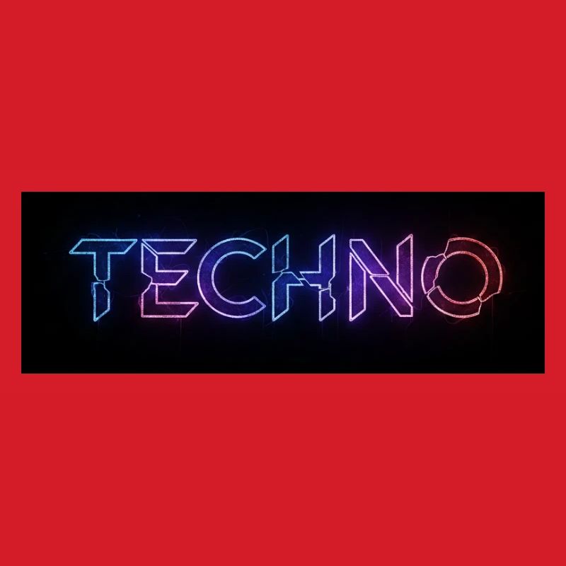 Techno Neon Glitch Text
