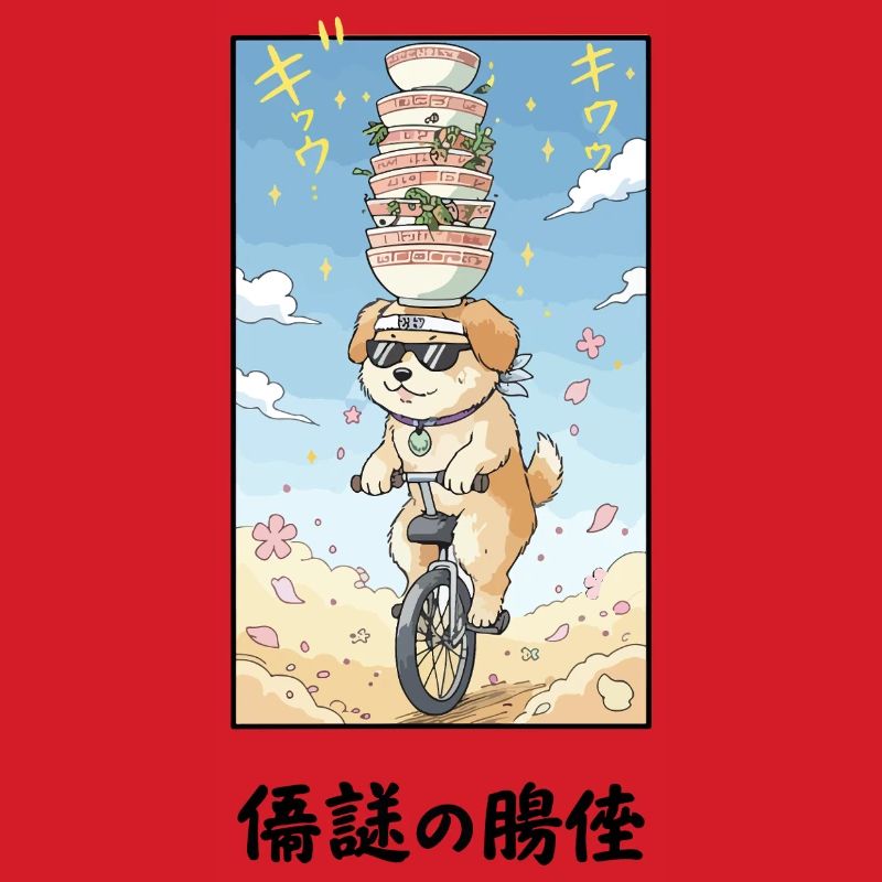 Noodle Stack Pup auf Einrad