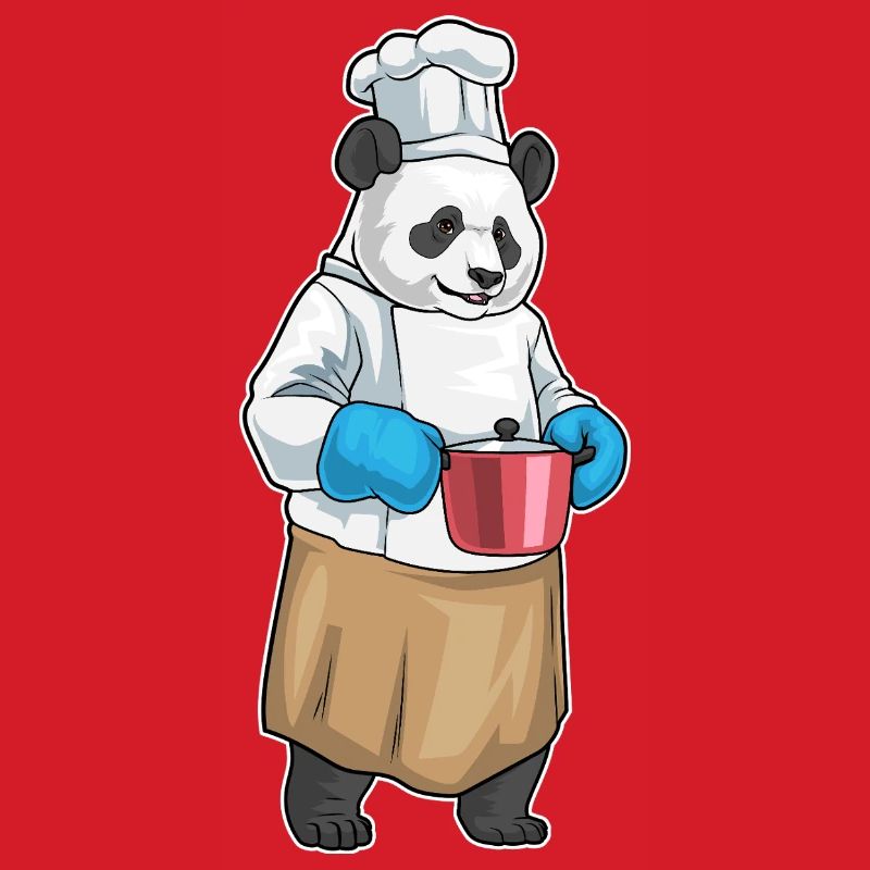Cuisinier panda Cuisson de la marmite