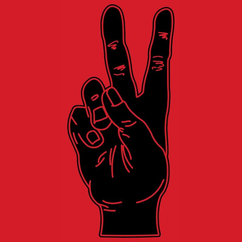 Black hand gesture peace