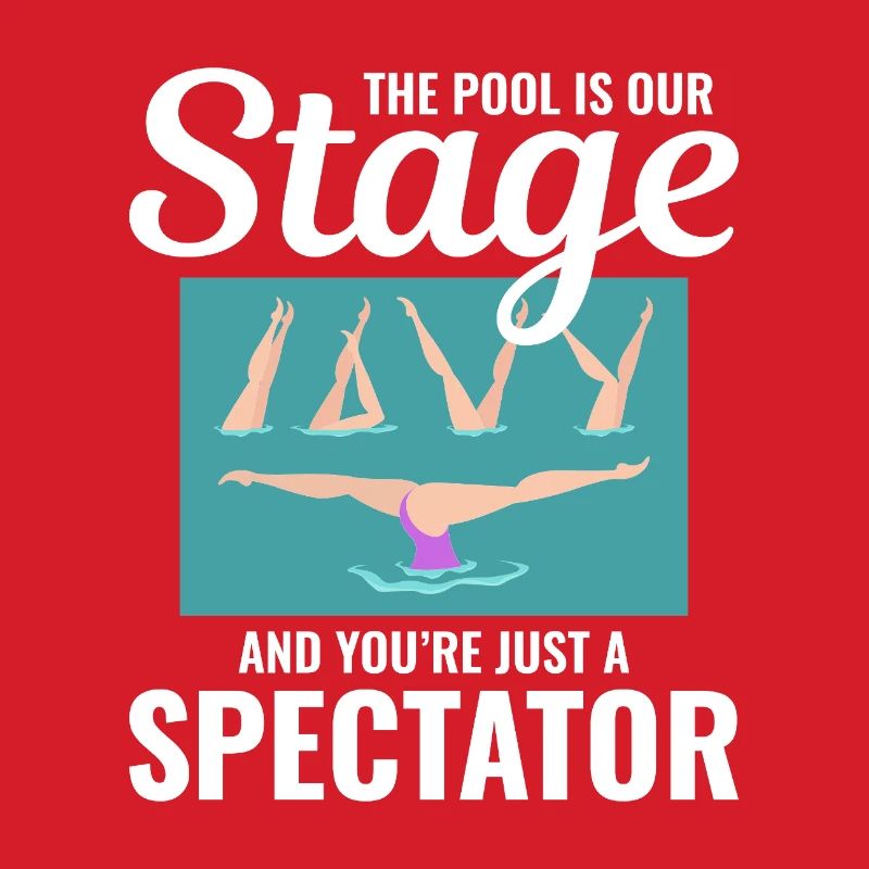 Poolside Spectator Illustration Synchronized Swim
