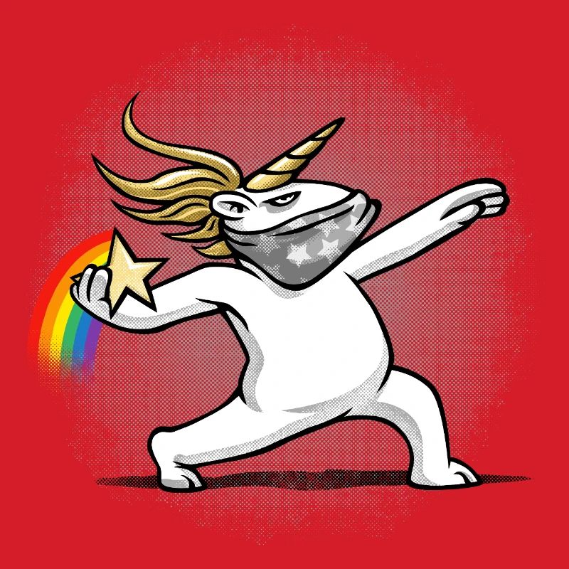 Einhorn wirft einen Regenbogen