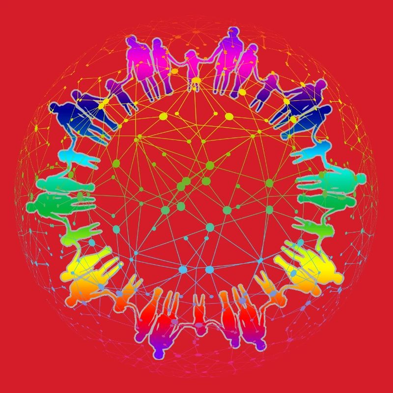 Regenbogen Netz der Gemeinschaft