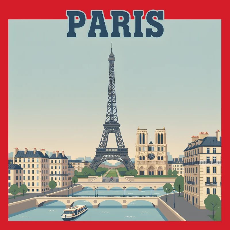 Paris Skyline Eiffel Print
