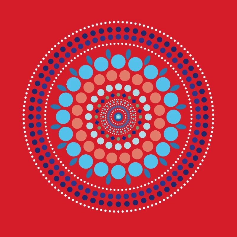 Blue Gradient Dot Mandala