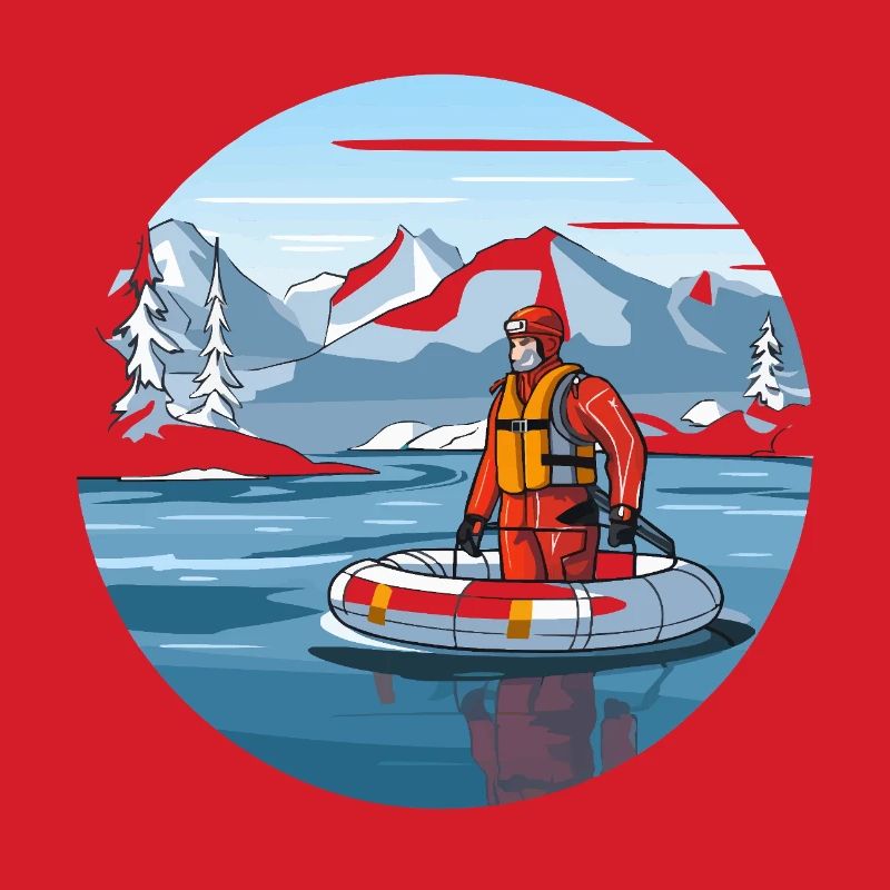 Alpine Rettungsfahrt im Eissee