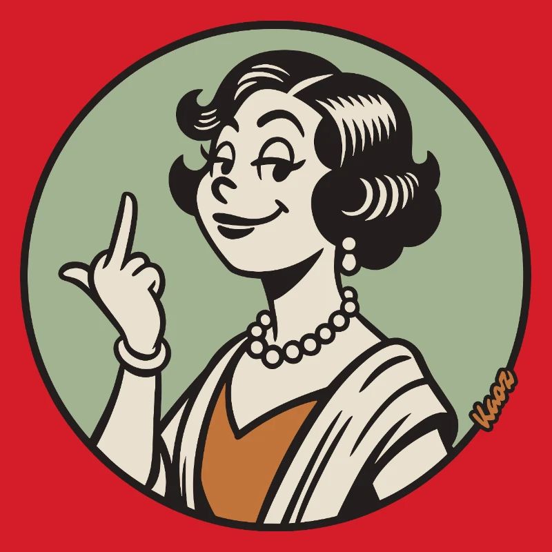 Retro Diva with Middle Finger