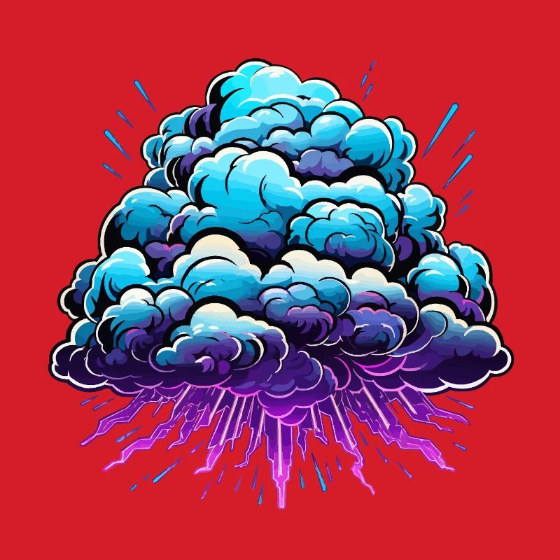 Blue Cloud Pop Explosion de néon