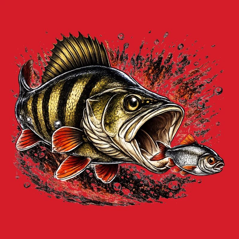 Explosives Barsch-Raubtierfisch-Design
