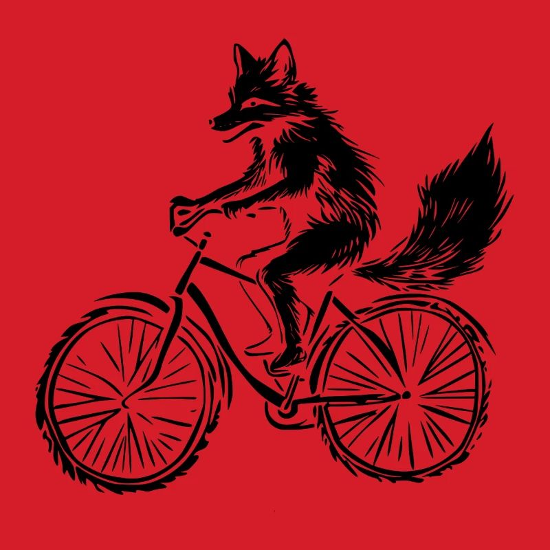 Funny Bicycle Fox
