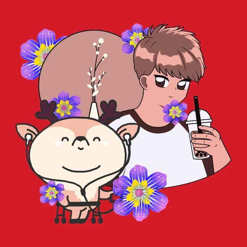 Bubble Tea et Cerf avec Walker