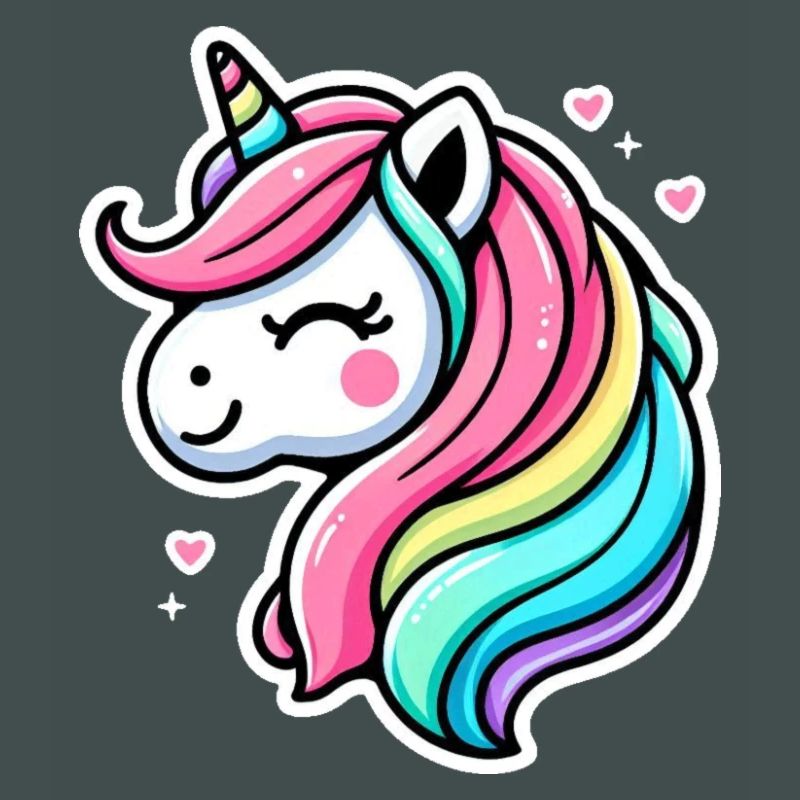 Einhorn Comic Regenbogen Herzen