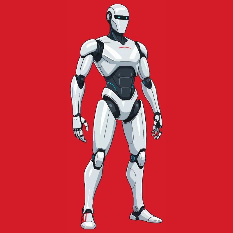 White SciFi Combat Robot