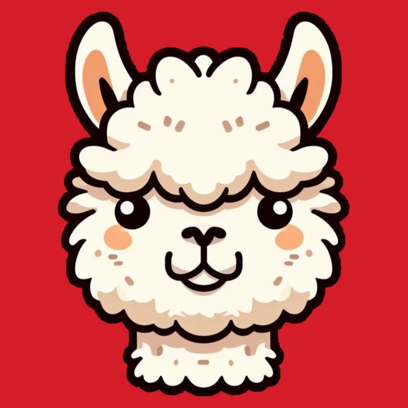 Alpaca Llama Head Comic Cartoon