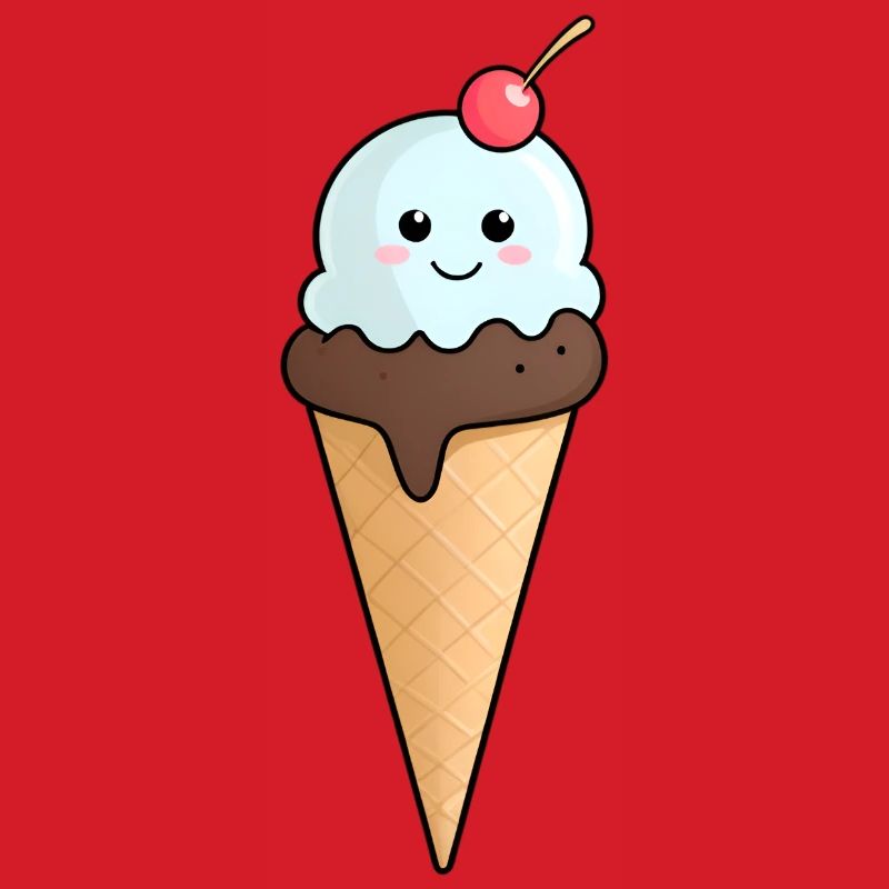 Kuscheliges Eis mit Kirsche