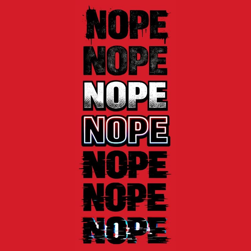 Nein, Neon-Glitch-Textstack