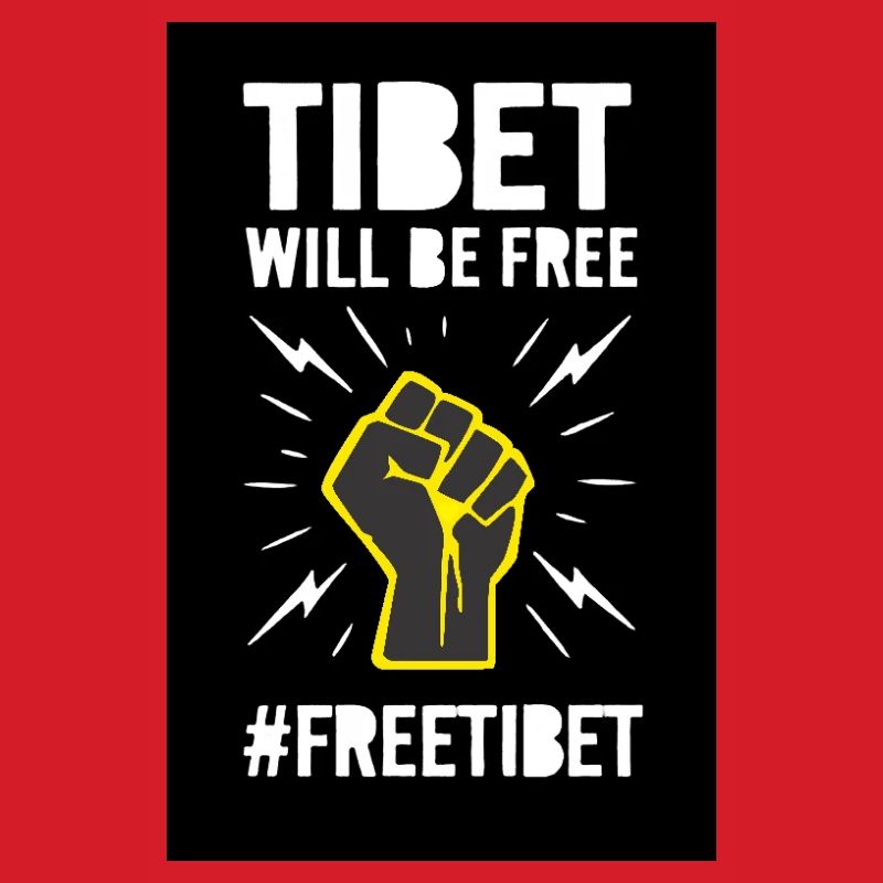 Tibet wird frei sein. Protest-Design.