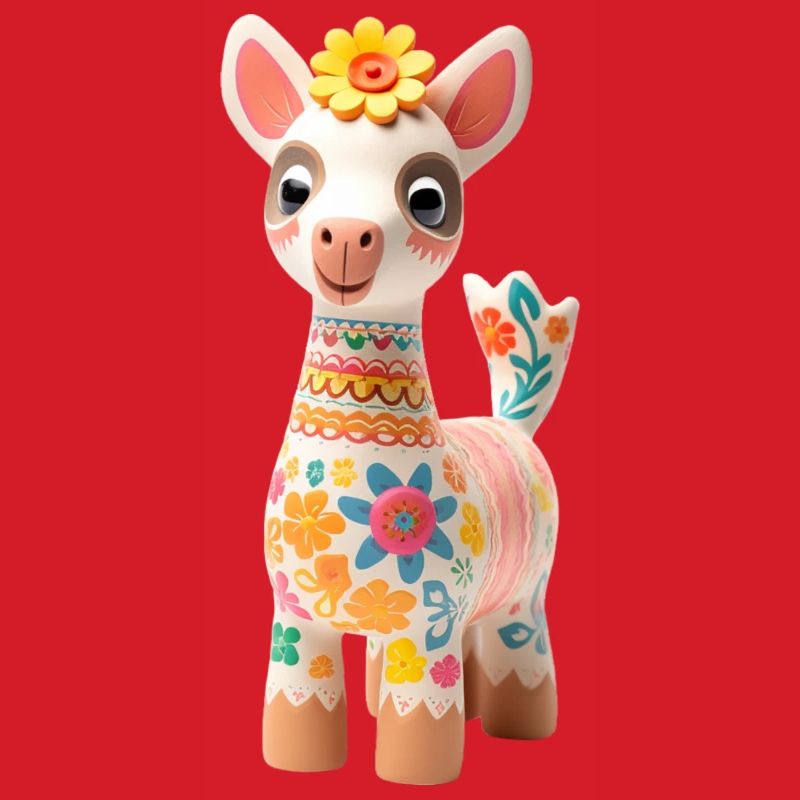 Süßes Lama mit Blümchen Deko
