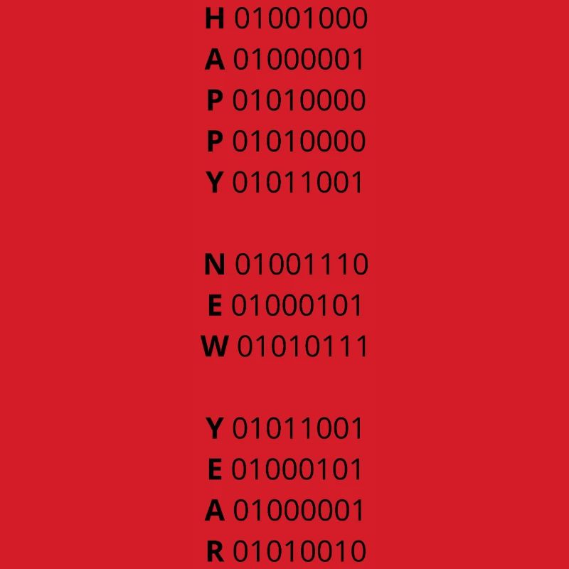 HAPPY NEW YEAR – binary code
