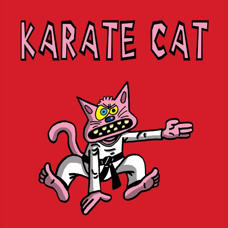 Pink cat and karate