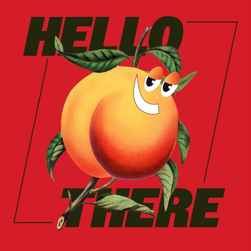 Peach Retro – Hello There Statement