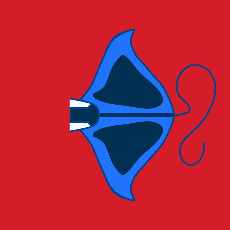 Manta Linear Blue Stylized