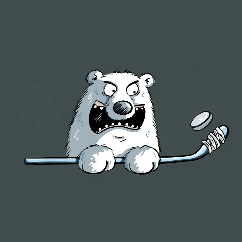 Cooler Eisbär Mit Eishockeyschläger I Eishockey