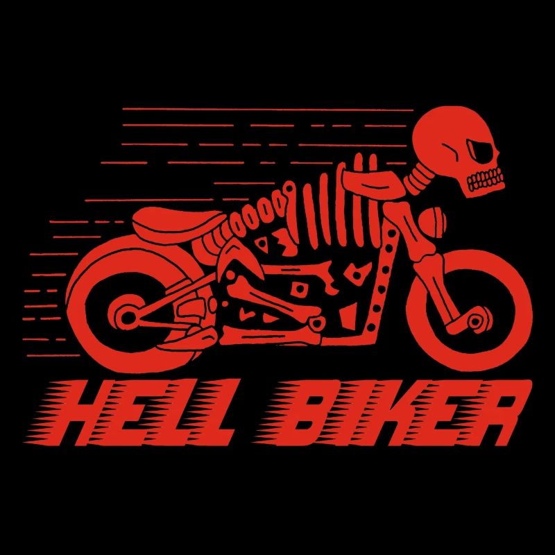 Red skeleton motorcycle