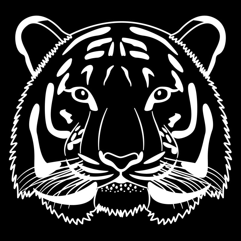 Tiger Kopf - Umriss hell