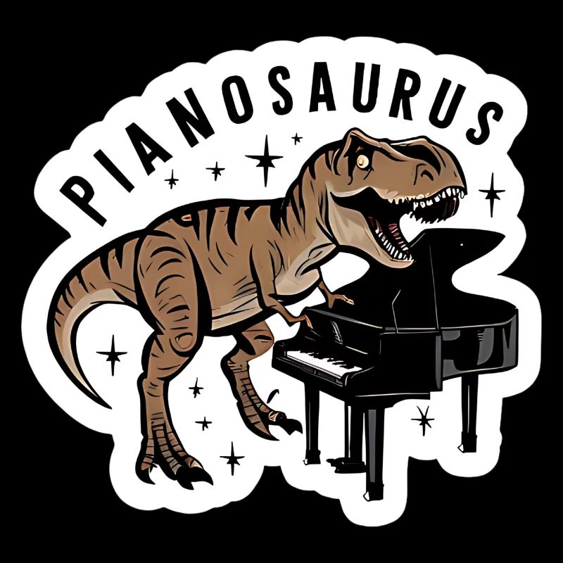 Pianosaurus Virtuoso Stégosaure avec piano à queue de pie