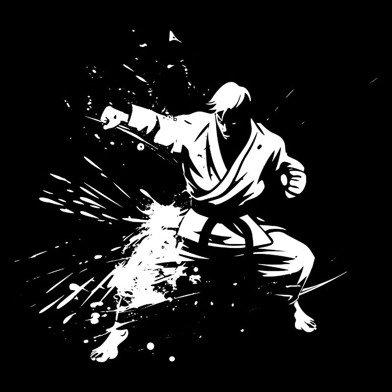 Karate Junge Zeichnung