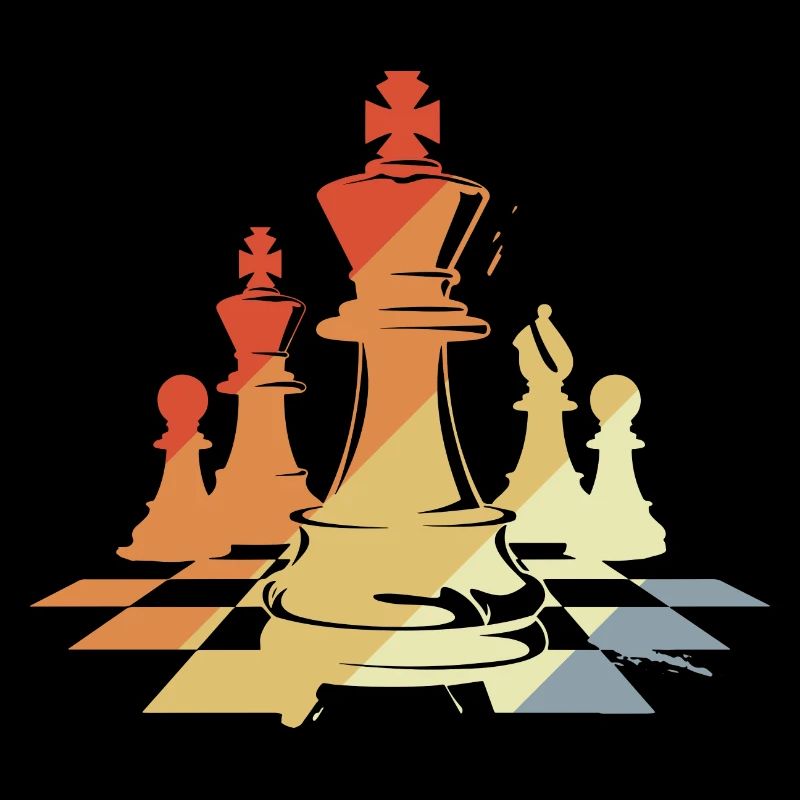 Chess Pieces Sketch Retro