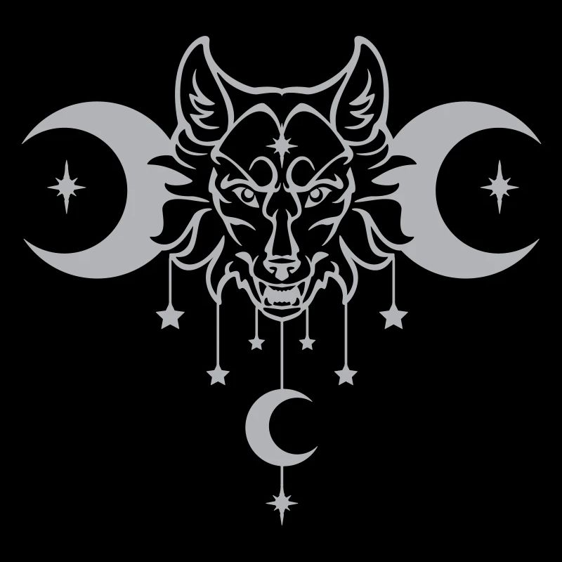 Wicca Moon Wolf - Customizable Color