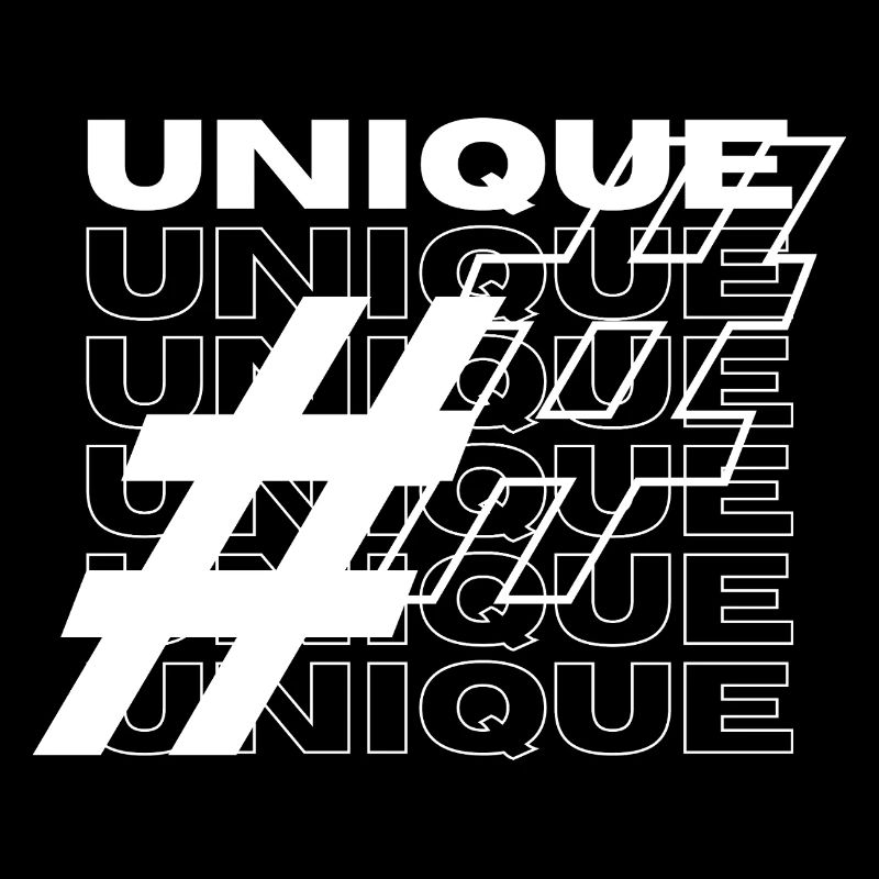 Typographie unique du hashtag