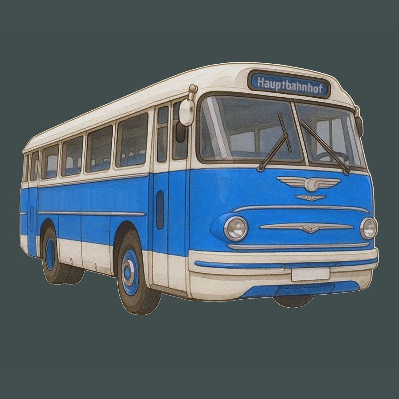 Vieux bus bleu