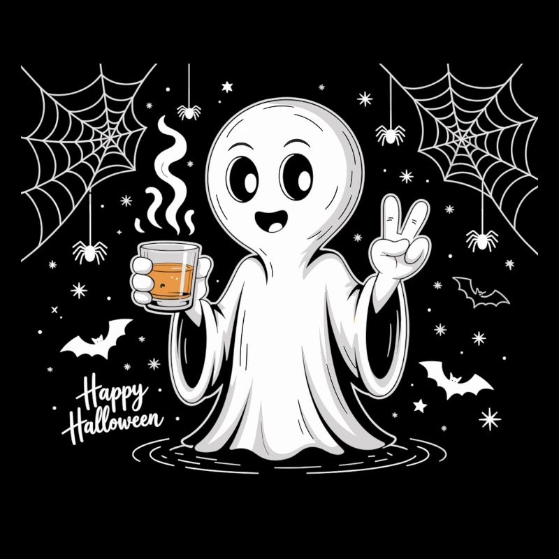 Fantôme effrayant avec le logo d'Halloween