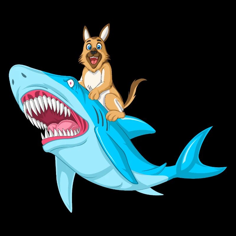 German Shepherd Shark Ride
