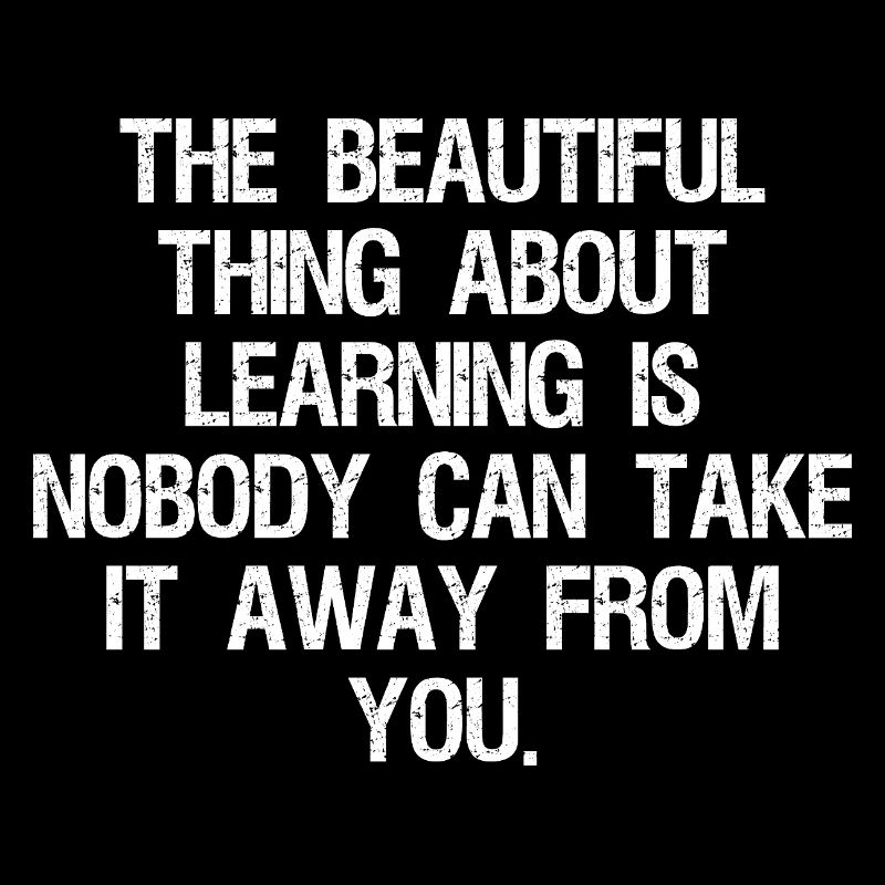 the beautiful thing about learning is nobody can