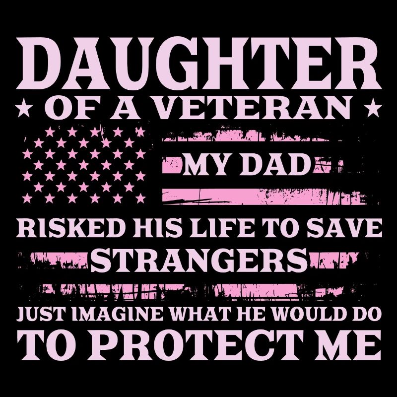 Tochter eines Veteranen US Flagge Rosa Design