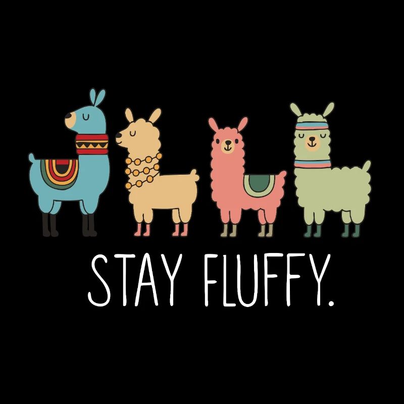 Stay Fluffy Alpaca Illustration