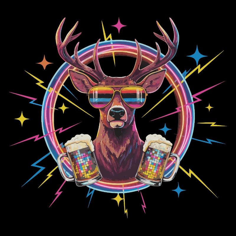 Retro Deer Disco Beer