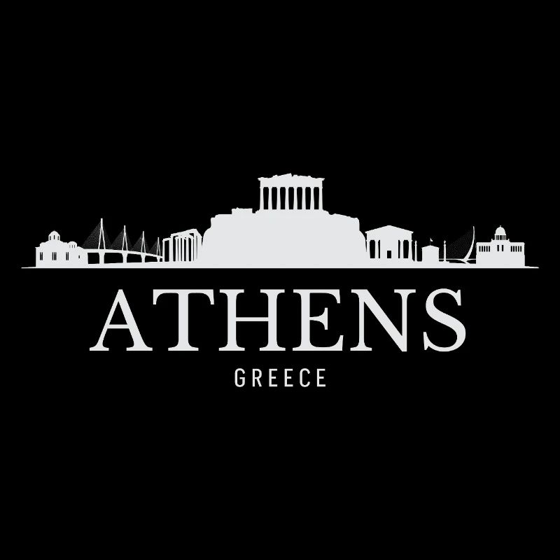 Silhouette d’Athènes, Grèce d’Athènes