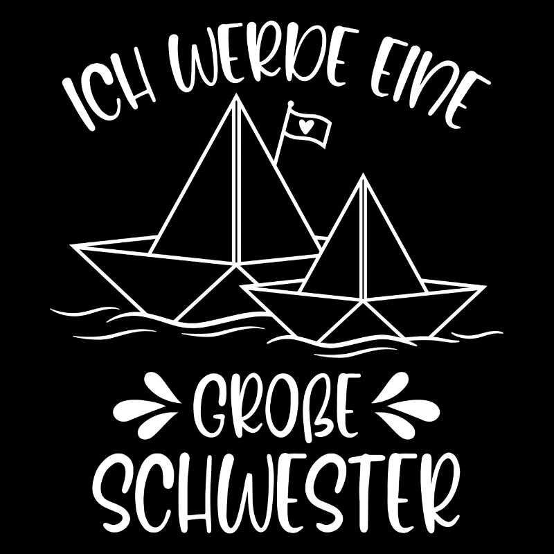 Ich werde eine große Schwester Papierschiff Schiff