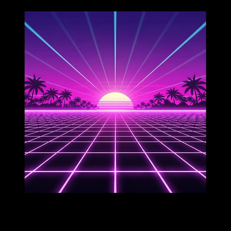 Sunset Neon Retrogrid back to 90s