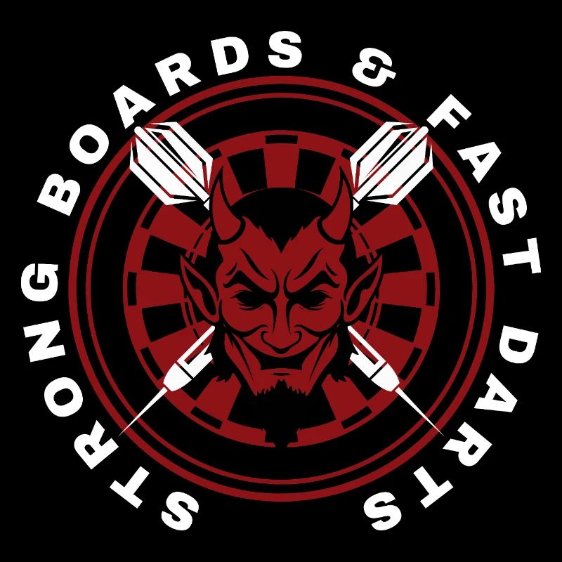 Darts, bullseye, dartboard and devil.