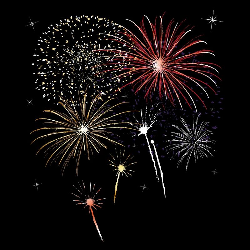 Silvester. Beautiful firework with stars.