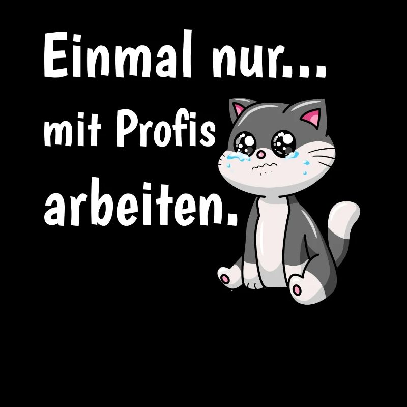 Einmal Mit Profis Arbeiten Katze Kawaii Beruf